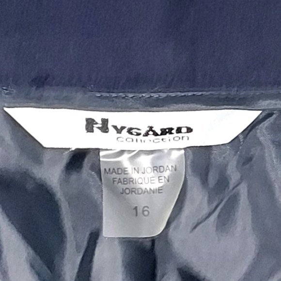 NAVY NYGARD COLLECTION WOMEN’S Sz 16 HIGH RISE STRAIGHT LEG LINED SLACKS - Picture 8 of 10
